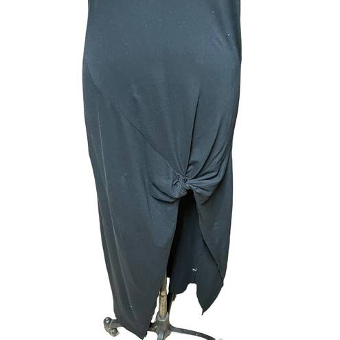 n:philanthropy  Black Sleeveless Bessie Slit Draped Maxi Dress Size Small