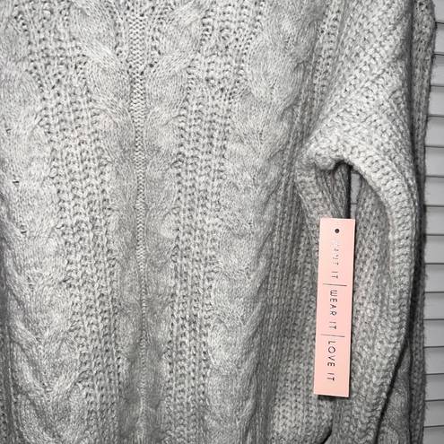 Crave fame  NWT Gray Cable Knit Turtleneck Sweater Size XL