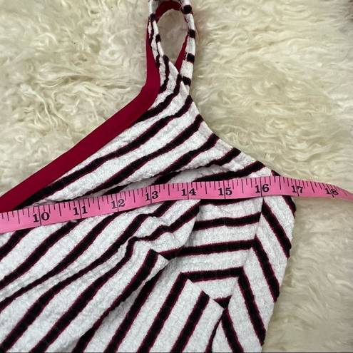 Lee Vintage 60s 70s Robbie  Fashions Chevron Print Belted One Piece Swimsuit M