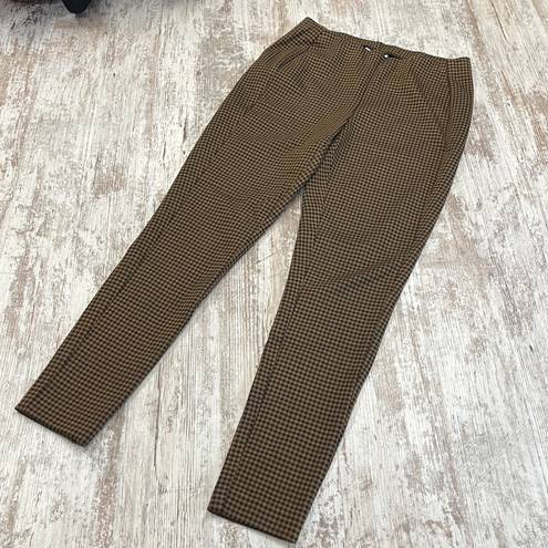 J.Jill  Black and Acorn Check Ponte High Rise Leggings Size SP