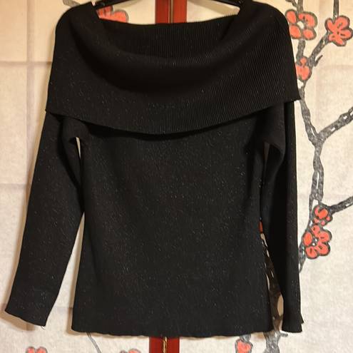 Only Worn  1X!! Gorgeous, soft, lightly ribbed off shoulder black sparkly…