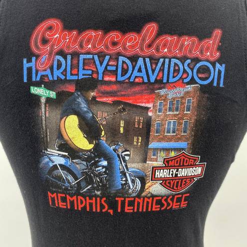 Harley Davidson  Tank Top Graceland Graphic Logo Memphis Tennessee Womens Small