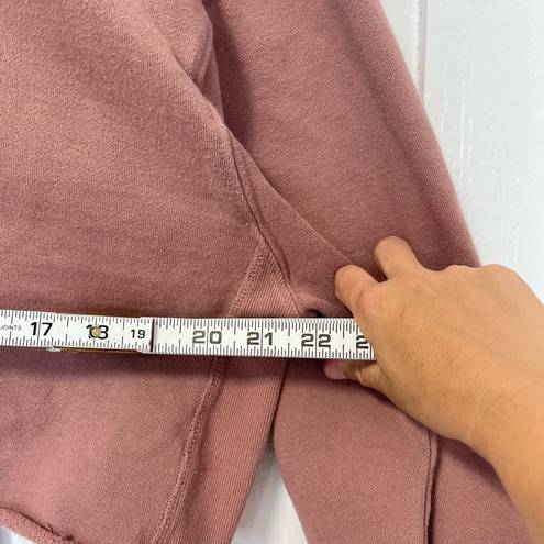 Good American  Pink Mauve cropped sweatshirt with ribbed side panels size med