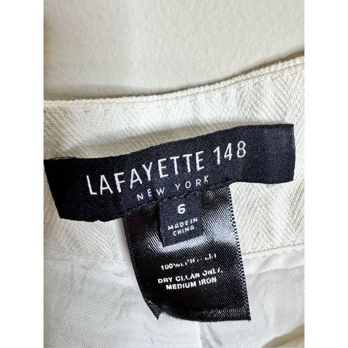 Lafayette 148  white wide leg flair linen pants sz 6