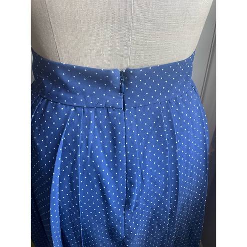 J.Crew NWT  Double Pleated Midi Blue Polka Dot Skirt size 12