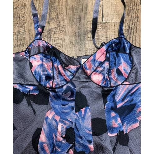 Rebecca Taylor  SILK Blue GREY Pink FLORAL SZ 0