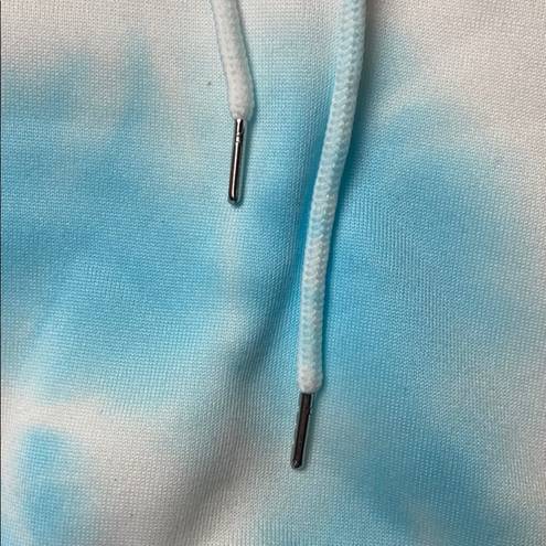 SheIn BLUE TIE DYE PULLOVER HOODIE