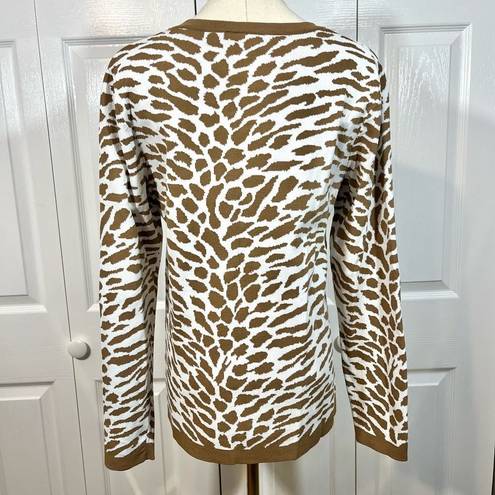 Dialogue  Animal Print Cardigan Sweater