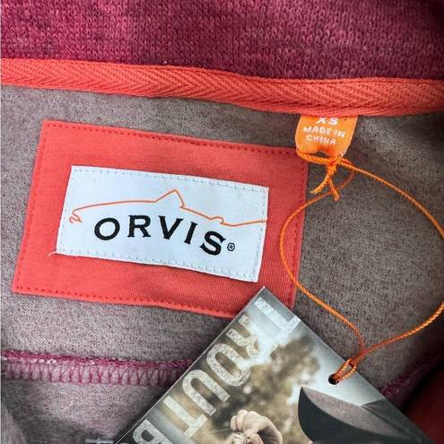 Orvis  Trout Bum Hybrid Merino Wool Sweater Vest Berry Red XS Outdoor