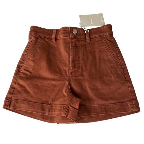 Everlane  The Cotton Twill Short Jean Shorts Rosewood Brown Size 0