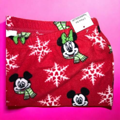 Disney  Mickey Minnie Mouse red two piece ladies red pajama set NEW Small