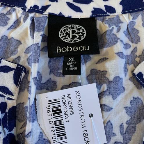 Bobeau  Size X-Large XL Dress Womens blue print oversized Shift NEW