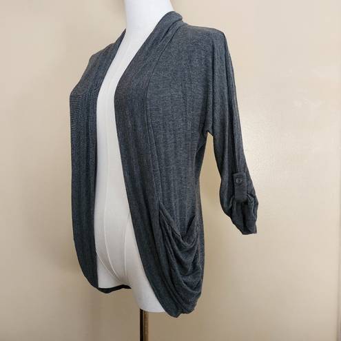 Zenana Outfitters Grey Open Front Cardigan, Women's S