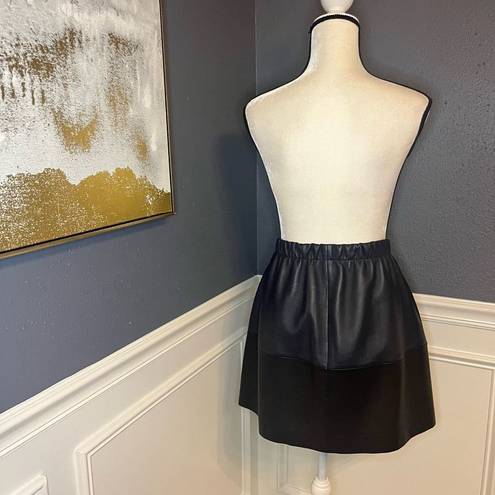 Vince  Lambs Leather Colorblock Skirt