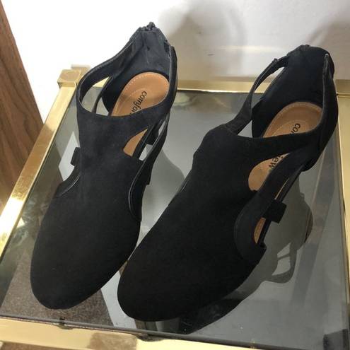 Comfort view wide width sage black kitten heel heels size 8