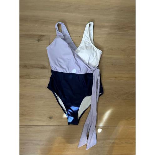 Cupshe NEW  1 Pc Swimsuit Wrap Color Block Tie Side M