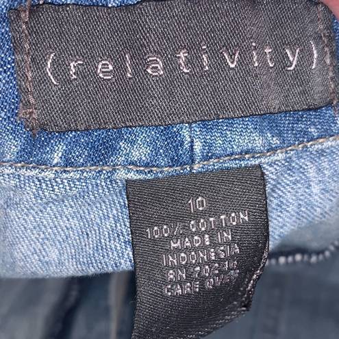 Relativity  acid wash wide leg Capri jeans 10