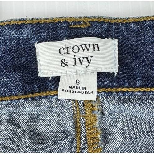 Crown & Ivy Crown Ivy Size 8 Denim Jeans Blue Skinny Blue Side Stripes