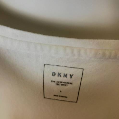 DKNY  T Shirt Graphic Tee Top Donna Karan New York Short Sleeve Cotton Solid Logo