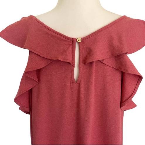 Loft NWT  Pink Ruffle Sleeve Swing Dress