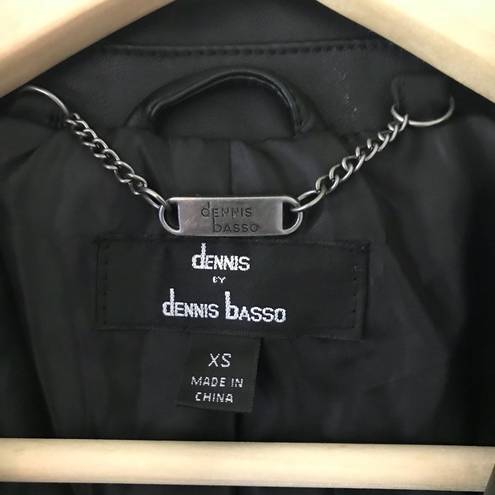 Dennis Basso  black faux leather jacket