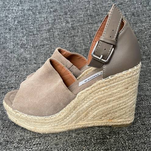 Steve Madden  Jaylen Sandals Taupe Suede Wedge Heel Espadrille Women’s Size 7