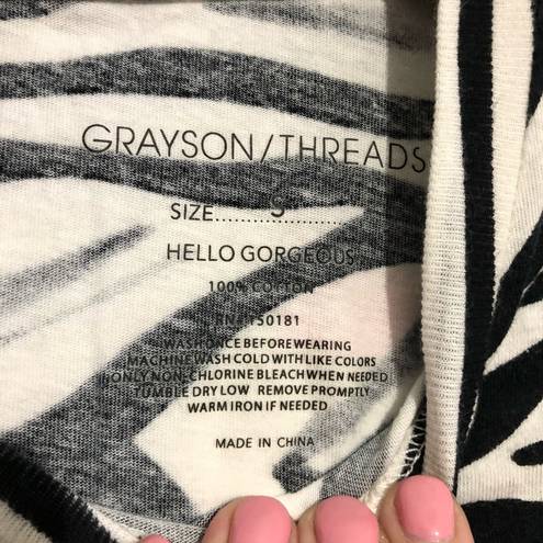 Grayson Threads  Zebra Print Crop Top Small