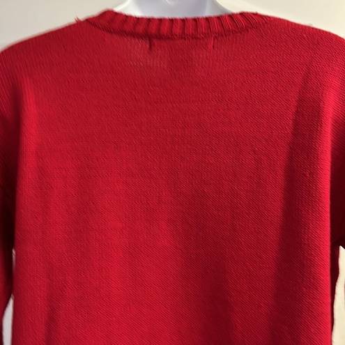 United States Sweaters United States Sweater Red Christmas Crewneck Sweater with Reindeer & Bells-Small