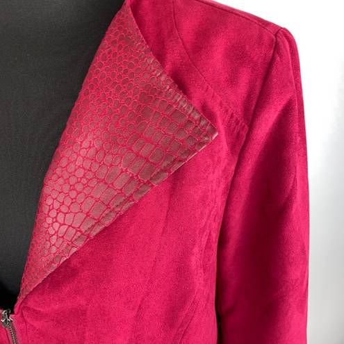 Studio Works  Pink Zip Jacket With Snakeskin Collar