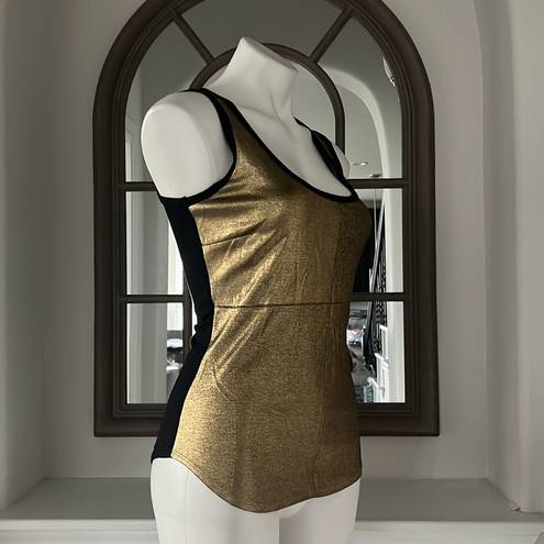 Karen Kane NEW  Women’s Shell Metallic Front Tank Top, Size S Gold Copper Size S