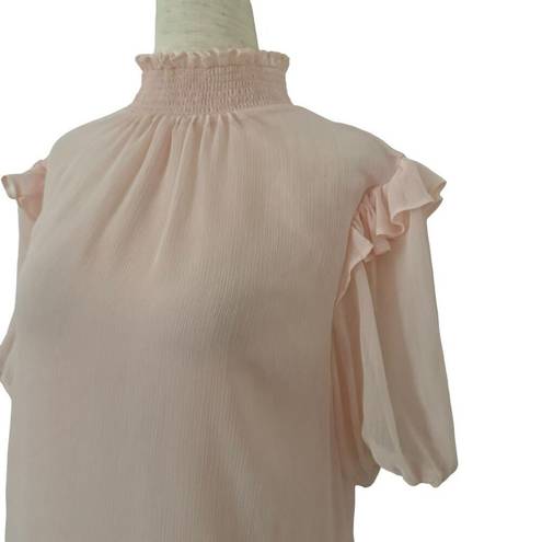 Tommy Hilfiger  Short Sleeve Chiffon Ruffle Blouse Womens Size Medium M Softcore