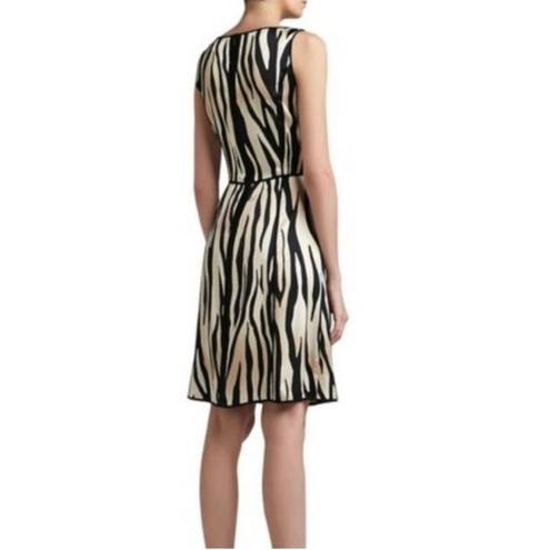 St. John  silk tiger print sleeveless a-line dress size 12