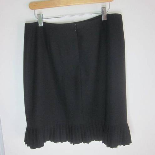 Macy's Style & Co Black Skirt Pleated Hemline Size 12 P