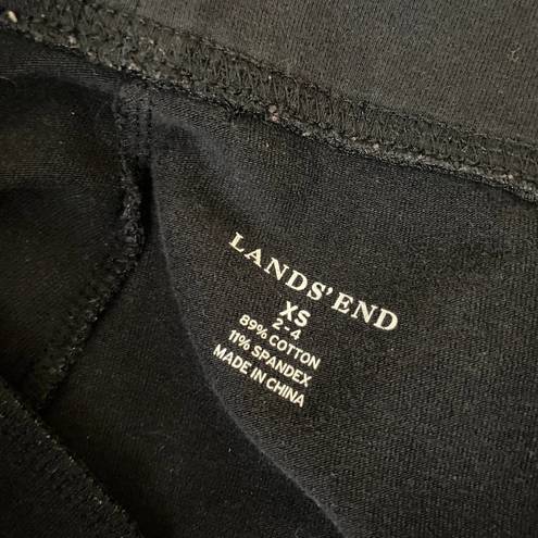 Lands'End  Solid Black Pull On Stretch Yoga Pants Women's Size X-Small XS