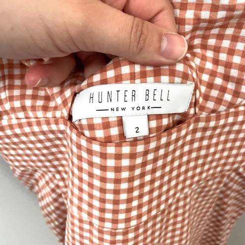 Hunter Bell  Maxwell Midi Dress Terracotta Gingham Size 2