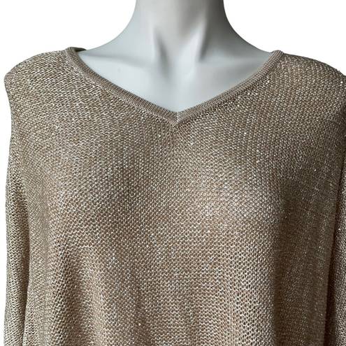 Chico's Chico’s Gold Metallic Sweater Poncho, Sz S/M