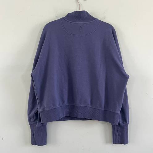 Free People Movement Adeline Moroccan Blue 1/4 Zip Pullover Sweatshirt