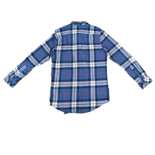 Quiksilver Vintage  Blue Plaid Long Sleeve Flannel