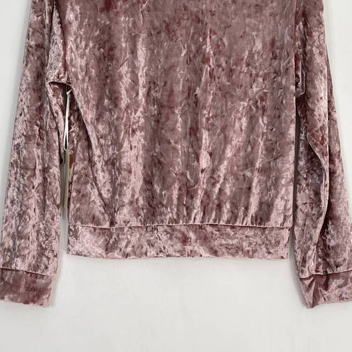 Mosaic & Co  Full Zip Pink Rose Velvet Bomber Jacket Size Medium NWT