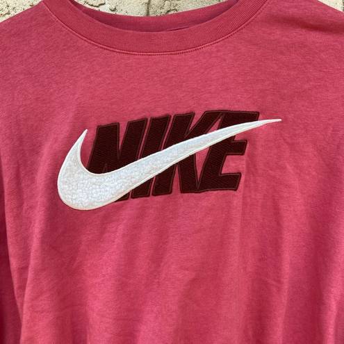 Nike  Size medium pink cropped sweatshirt fleece burnt sunrise icon clash