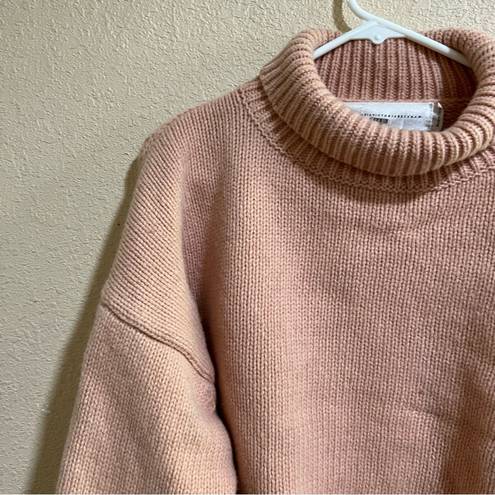 Victoria Beckham VICTORIA  Pale Pink Oversized Wool Funnel Neck Chunky Sweater L