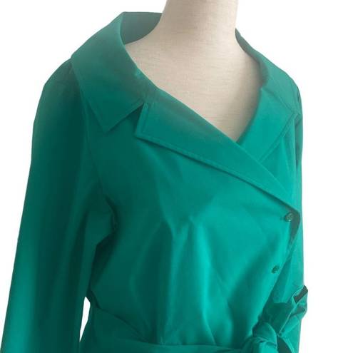 Doncaster  Kelly Green Tie Waist Blazer Double Breasted size 8 Cotton Blend