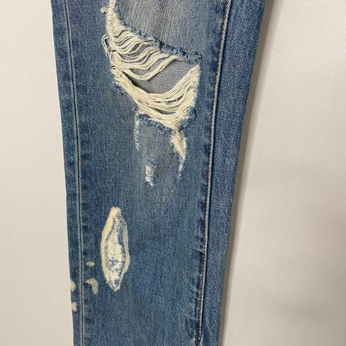 One Teaspoon One by  Freebirds Distressed Blue Buoy Cropped Ankle Zip Jeans 27