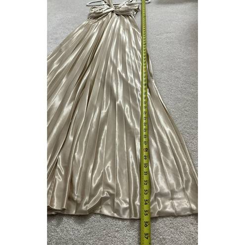 City Triangles  Ivory Pleated Maxi Dress Sleeveless Size 3 Juniors Flowy #2