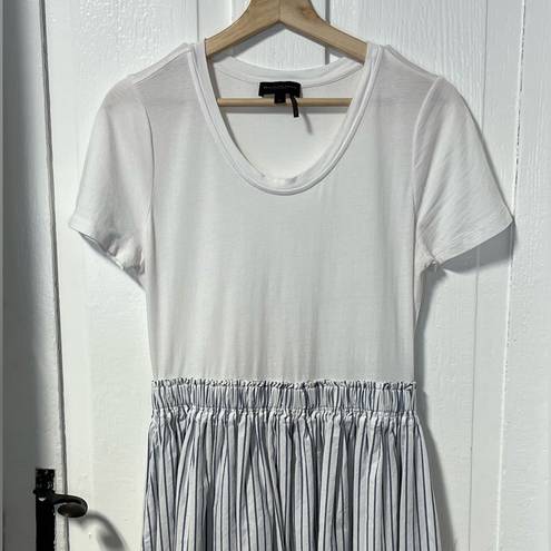 Donna Karan Tshirt dress with striped flowy handkerchief skirt size medium