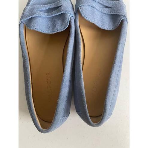 Talbots Women's  Blue Suede Leather Penny Loafers Size 7.5W EUC