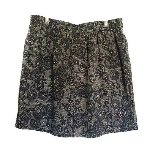 Krass&co Apparel . Womens Skirt Floral Size Large 100% Silk Mini Elastic Waistline