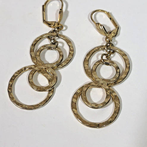 infinity Circle Drop Earrings Pierced Dangle Gold Color  Retro Round Statement