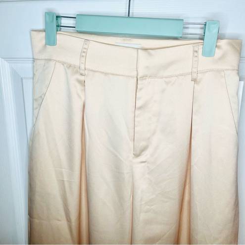 Aura Red Dress  Pretty And Polished Satin Wide Leg Pants Champagne Cream M NWT