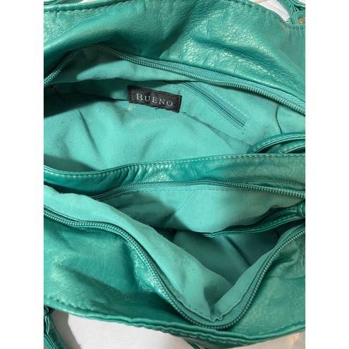 Bueno  Teal Green Faux Leather Shoulder Bag Purse